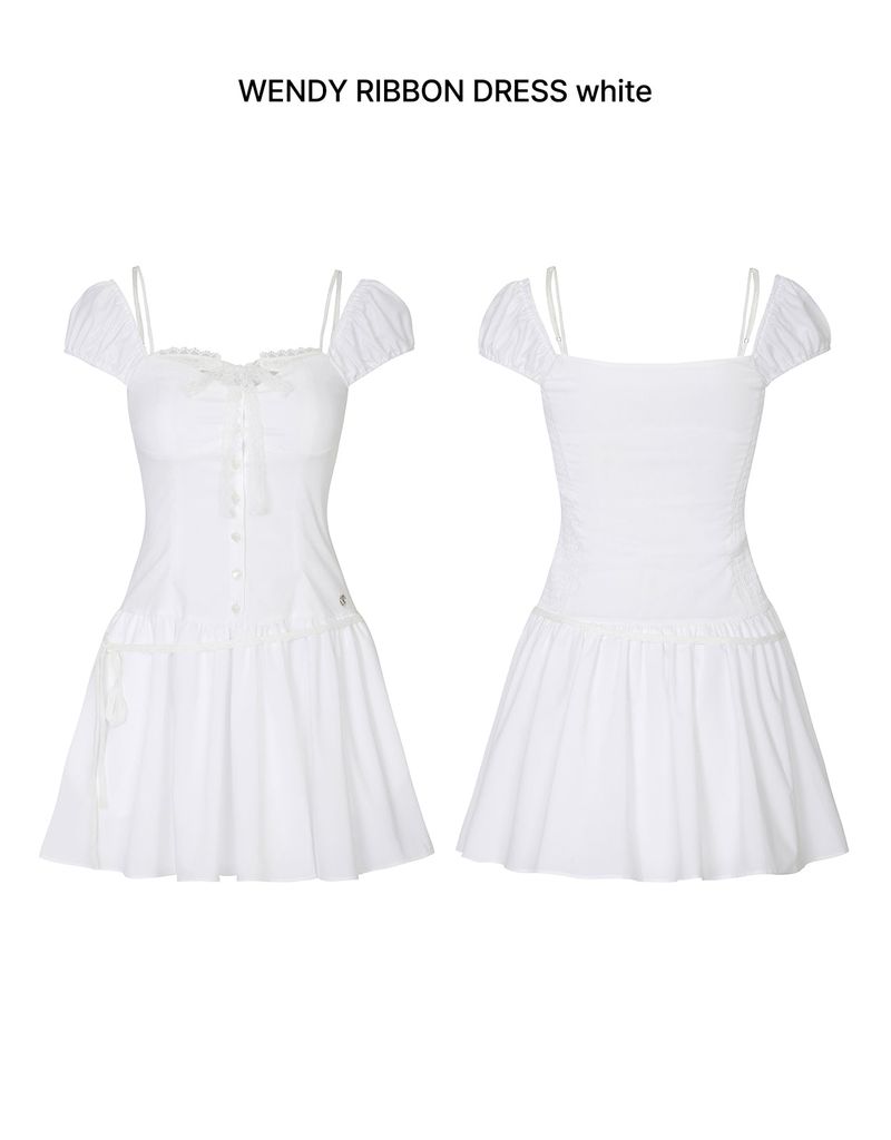 WENDY RIBBON DRESS white