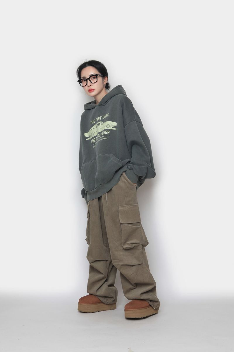 Golden Big Cargo Balloon Pants