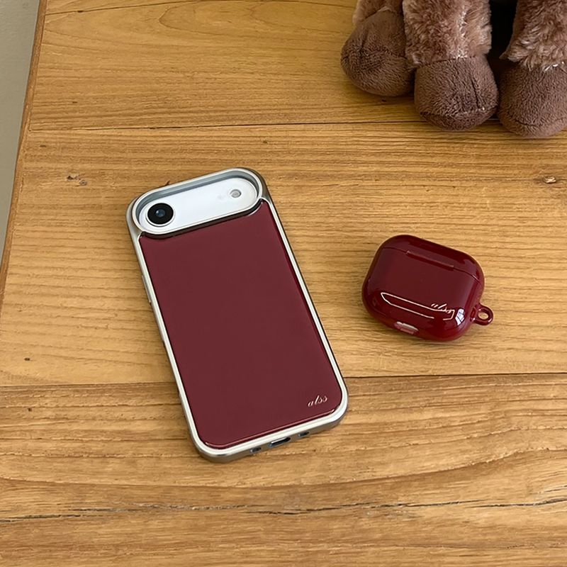 burgundy epoxy silver bumper case
