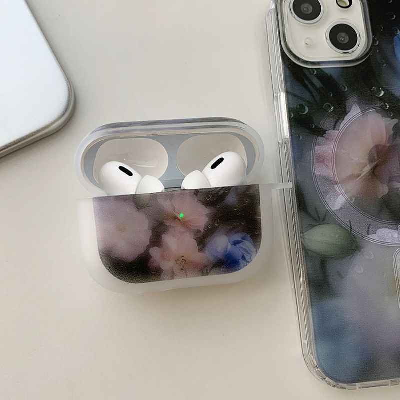 Blue - Rain Flower AirPods Case_matt
