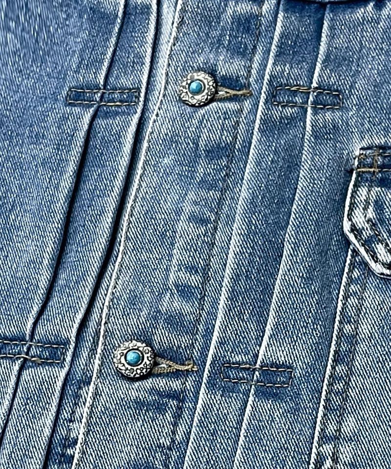ASCLO Turquoise Gemstone Denim Jacket (2color)