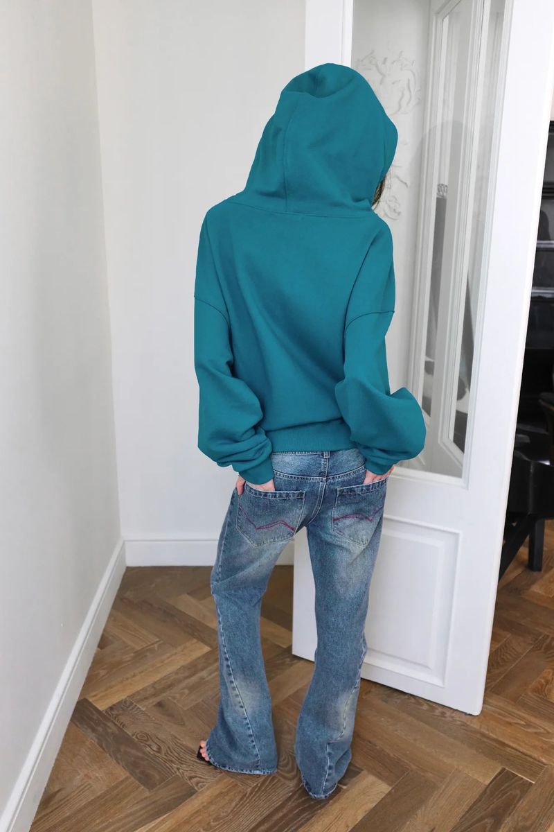 26SS★ ハイネックヴィンテージグラフィックフーディージップアップ