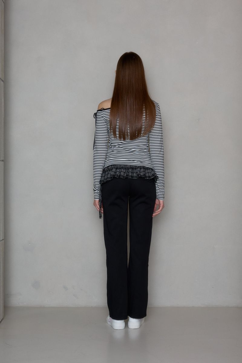 RIBBON ONE SHOULDER T-SHIRT