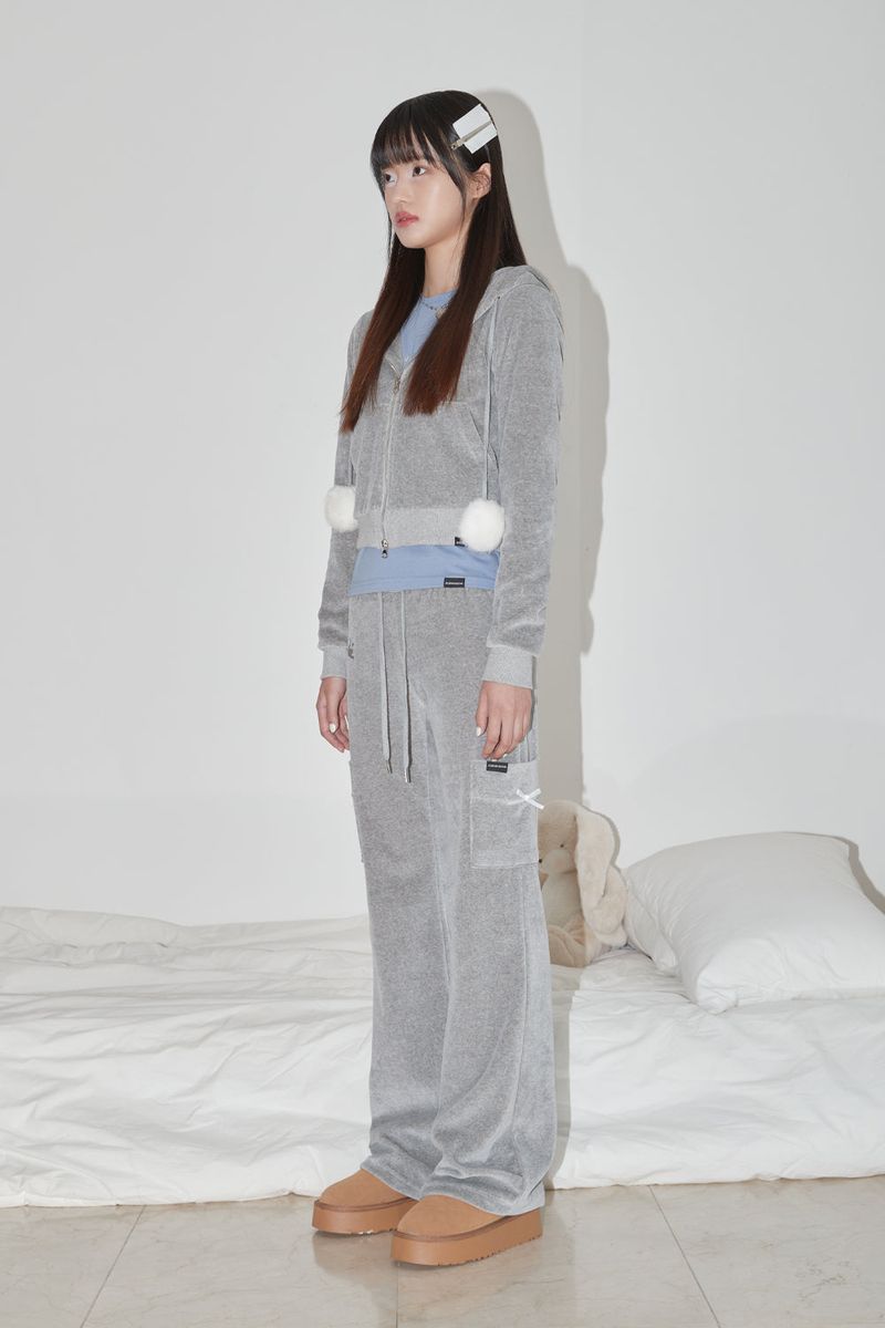 VELVET BING BONG TRAINING HOODY (MELANGE GRAY)