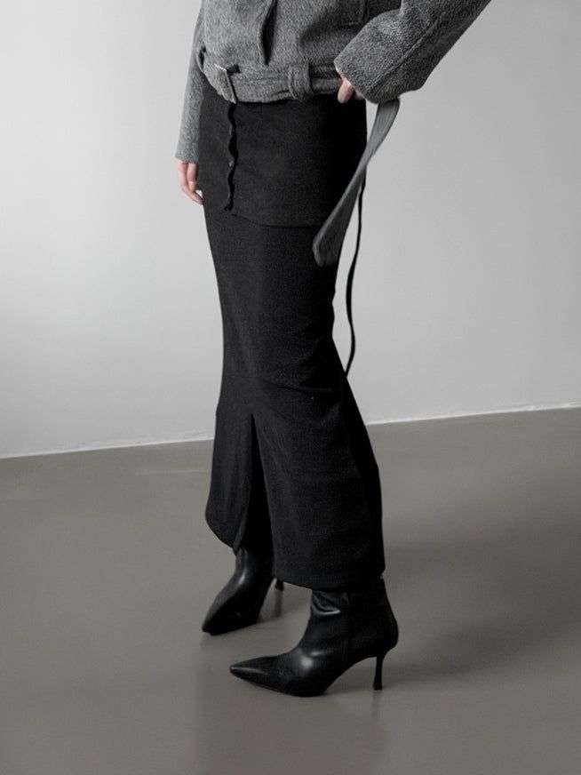 Janet two-way slit long skirt