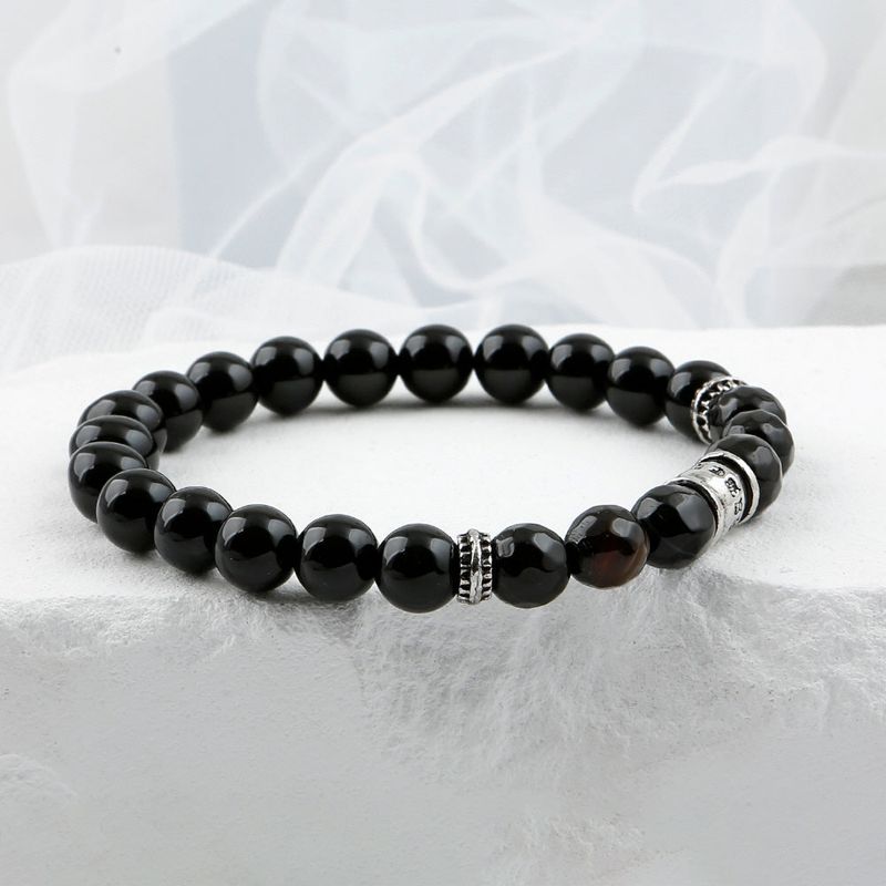 SVB-188 Cut Natural Stone Onyx Bracelet Lucky Bracelet