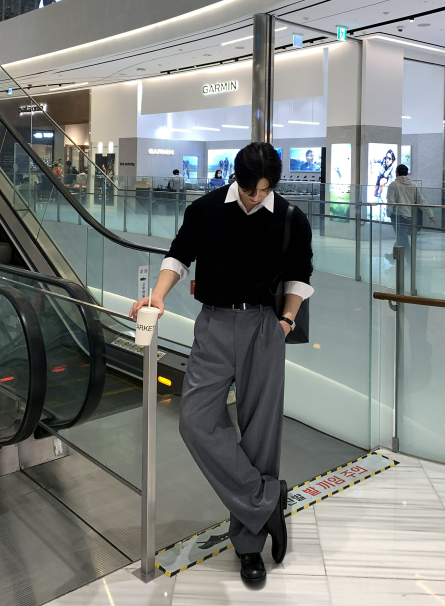 ルック ヨギス モダール ビスコース ブレンド ブイネック ニット