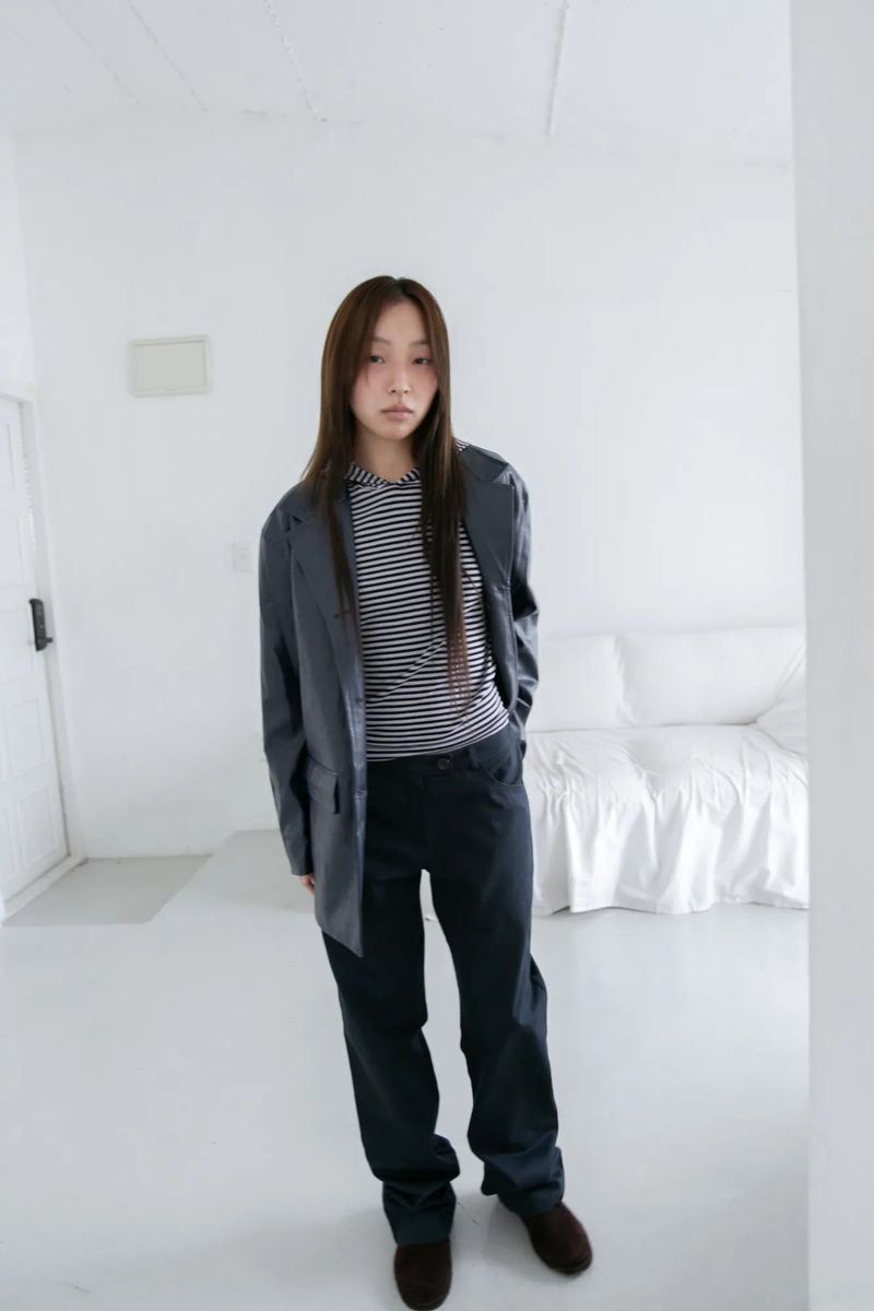 stripe regular hood top(2colors)