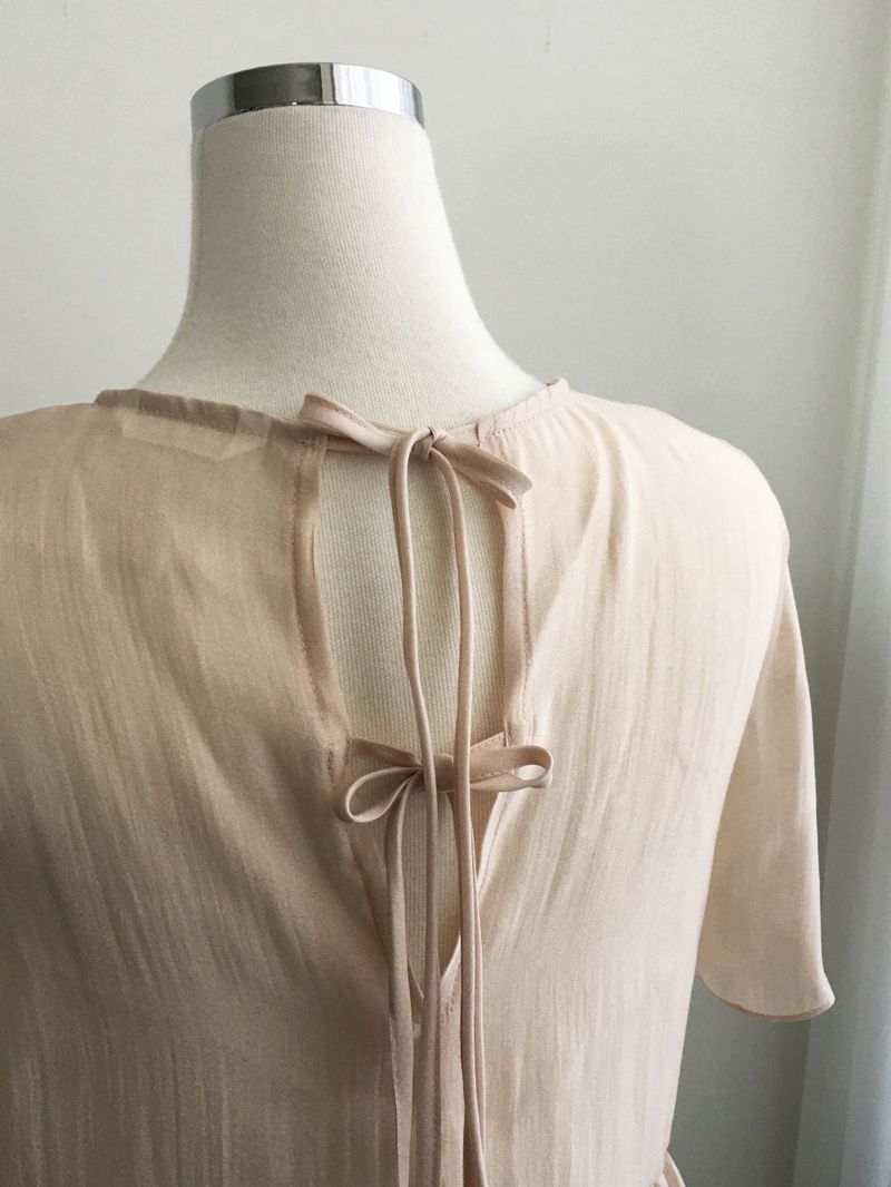 Sheer back ribbon blouse