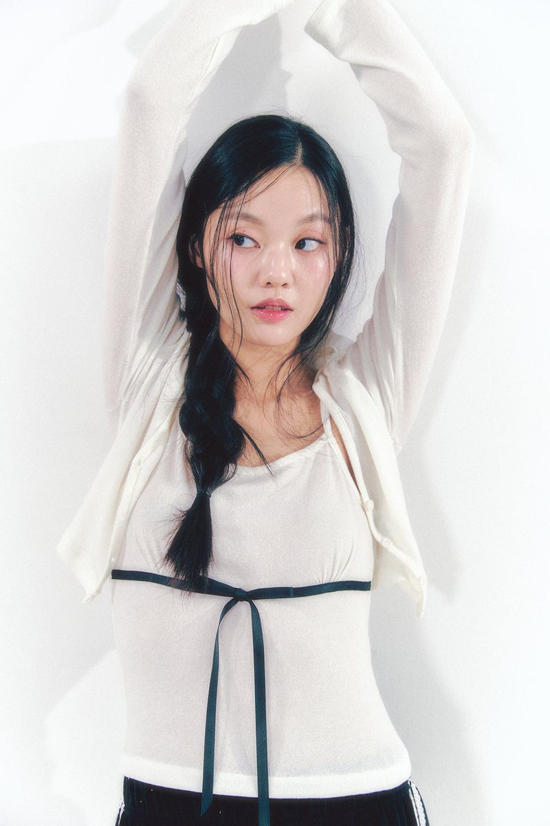 MOILLY（モイリー）の「Knit Ribbon Shirring Top Set Ivory（Tops）」