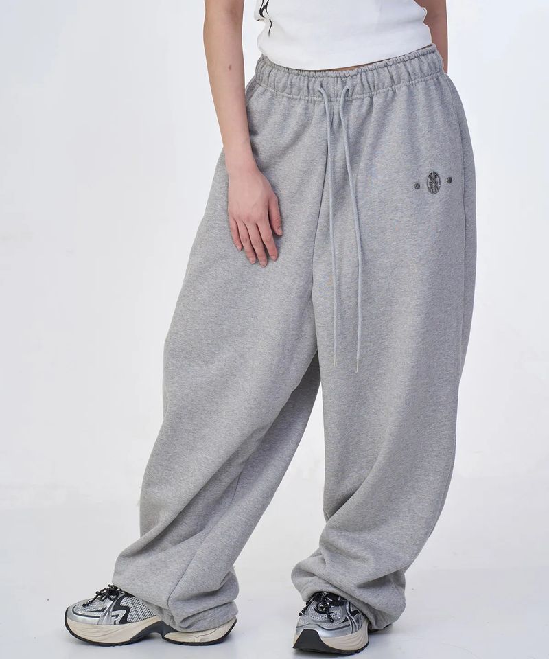 TWO RIVET THUNDER LOGO BIG WIDE SWEAT PANTS