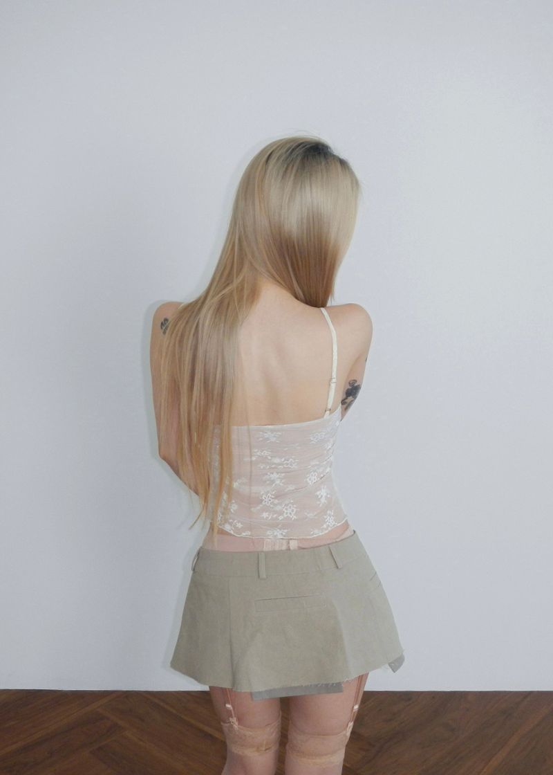 camellia mesh cap camisole(2 color) 