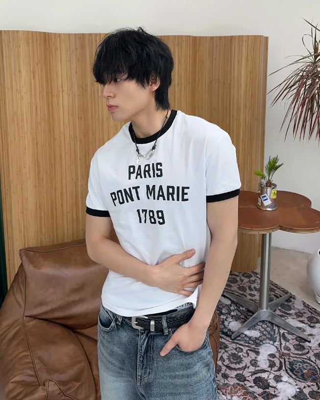 SATIIIZ（サティーズ）の「Heize Paris Ringer Short Sleeve Tee（Tops）」
