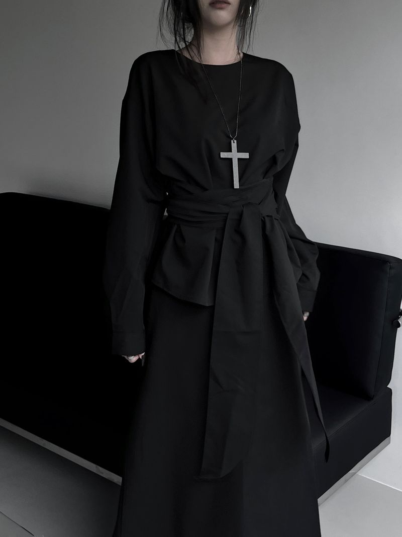 twin sheer belted set-up (4color)