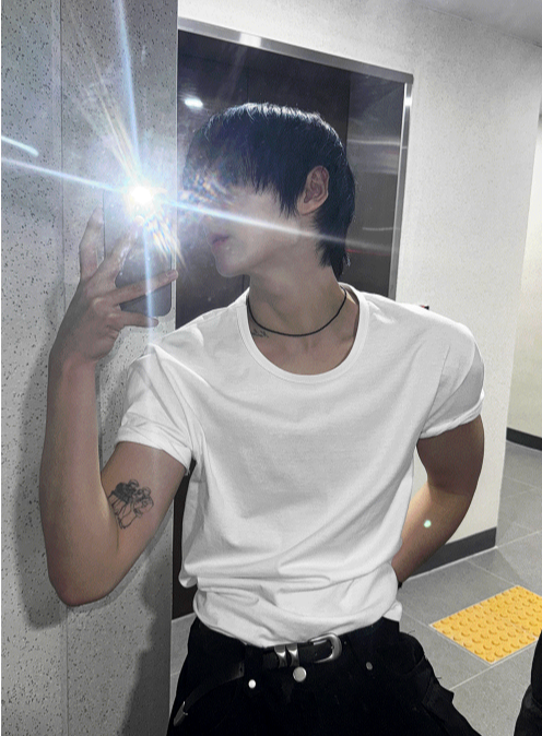 クロップマッスルフィットTシャツ