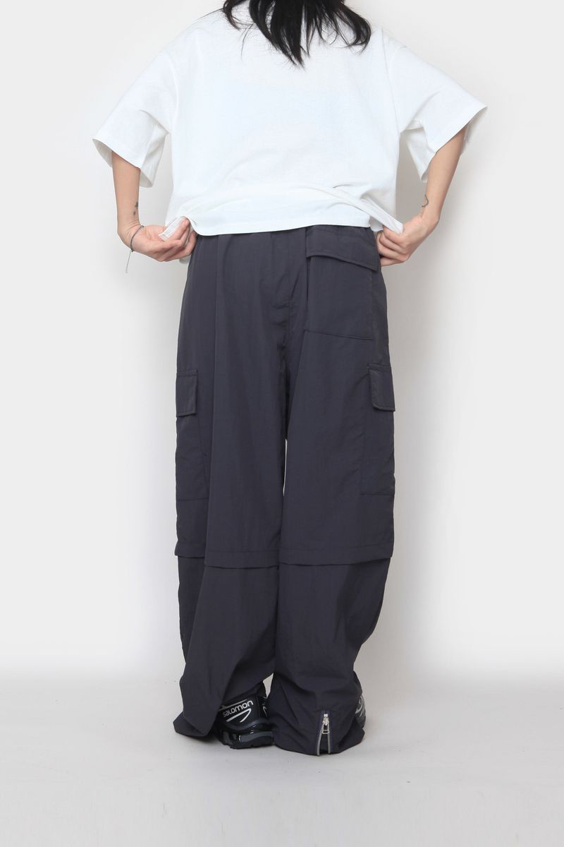 back zipper nylon cargo pants