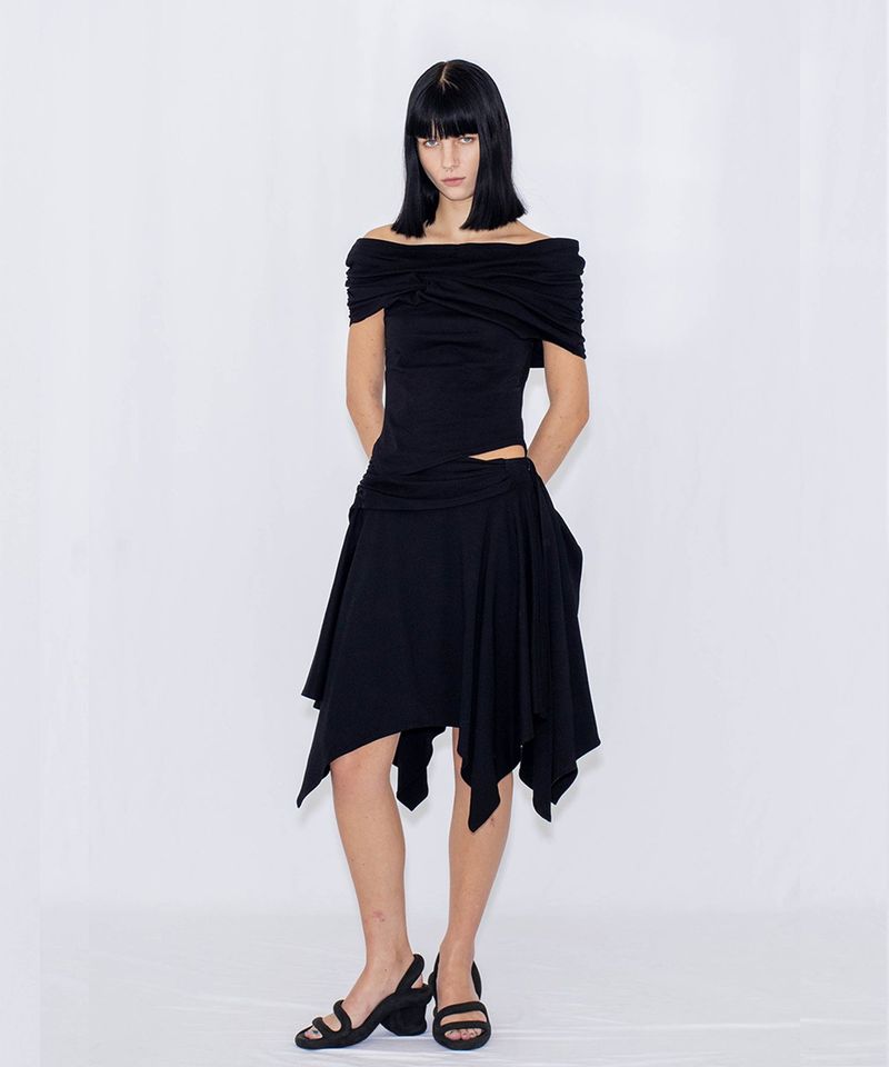 ASYMMETRIC DRAPE TOP