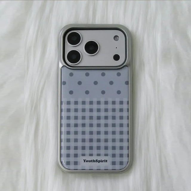  Dot Check Gray Silver Epoxy Case