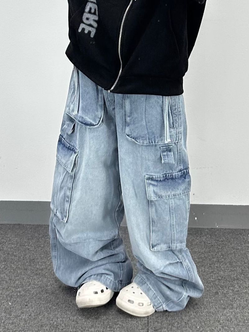 Dリングロングデニムパンツ
