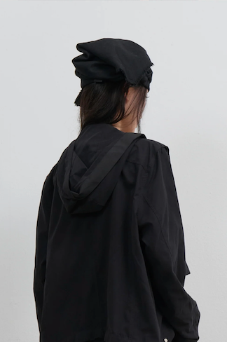 Scarf Veil Wool Cap / Black
