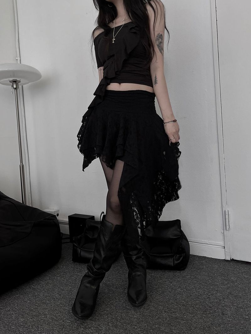 rose uncut skirt (2color)