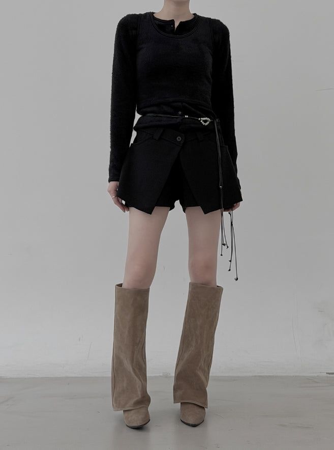 Bude Fur Sleeveless Cardigan Set