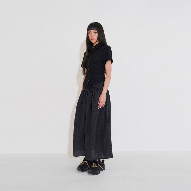 Center drape maxi skirt 001