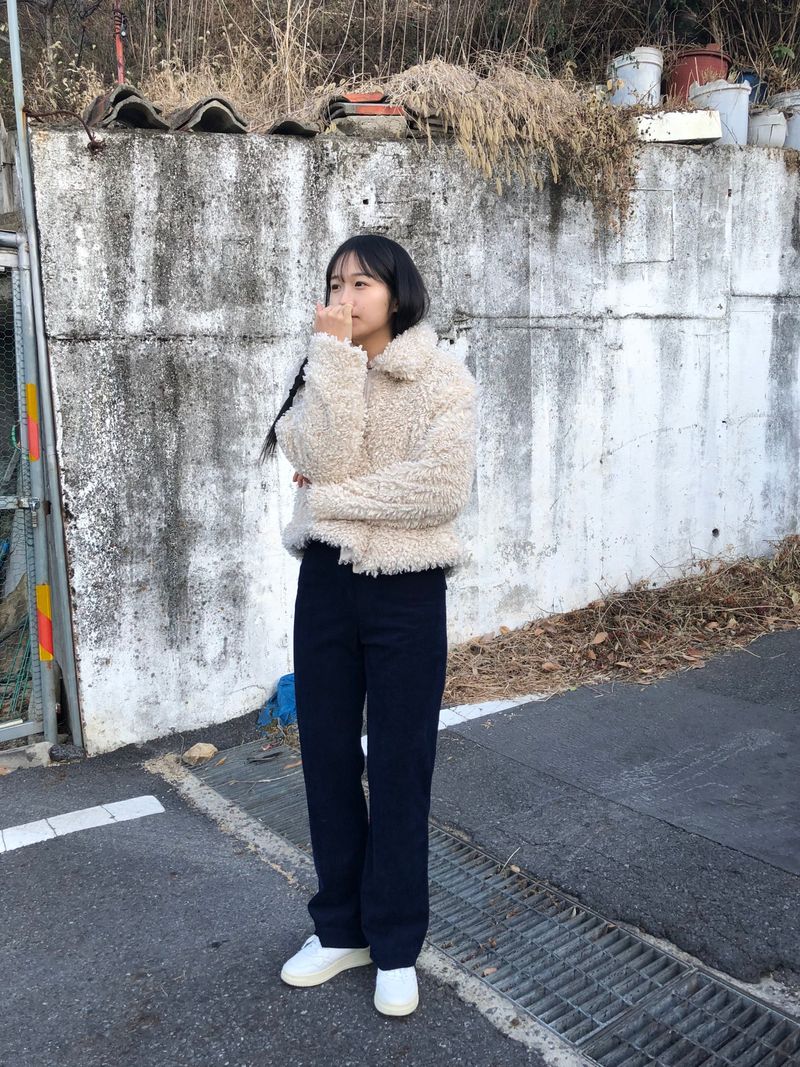 Wild fur collar jacket