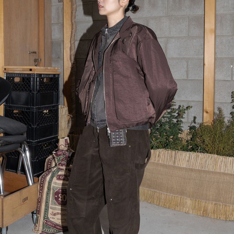 Harrington blouson jacket / Brown