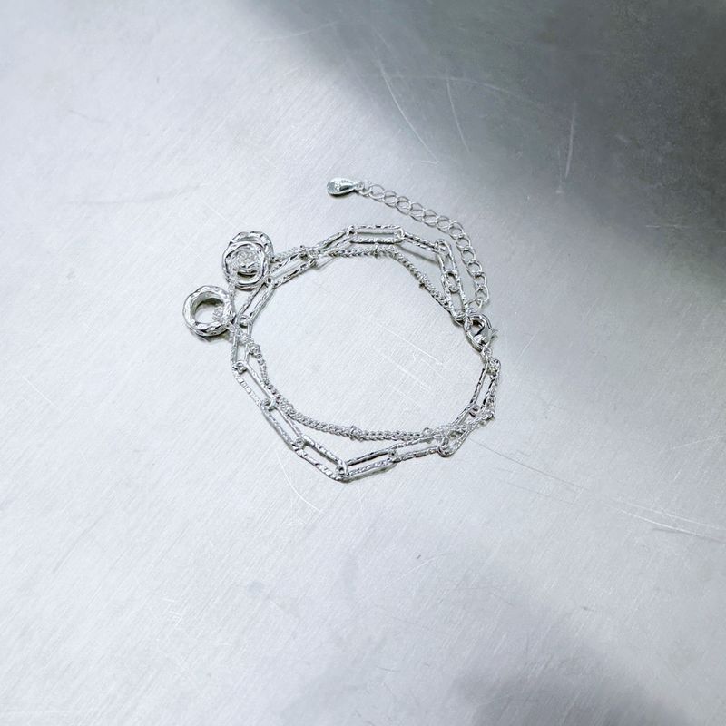 Dual Ring Layered Chain Bracelet