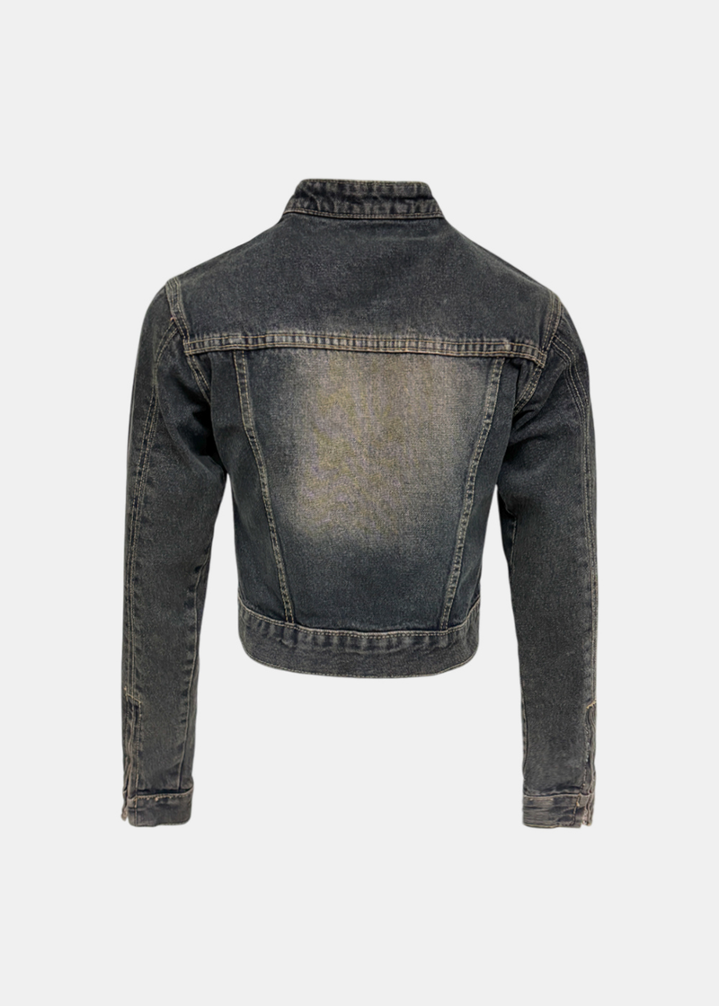 Hepto Washed Denim Zip-up Jacket