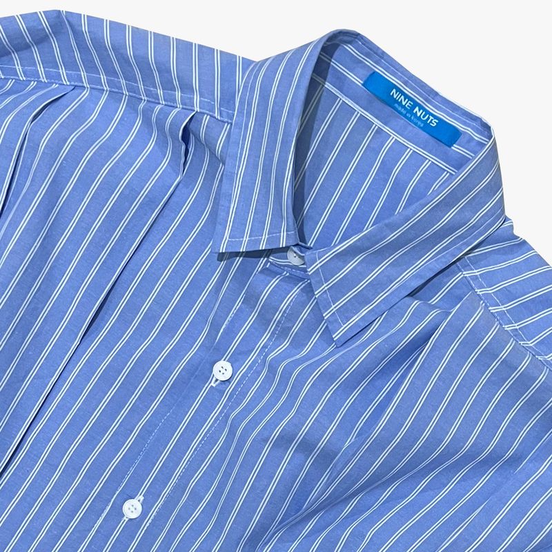 offset stripe shirt_blue