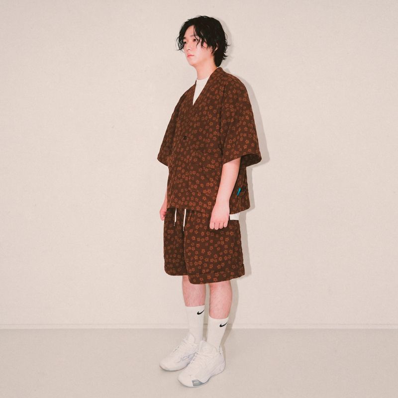 flower robe cardigan_brown