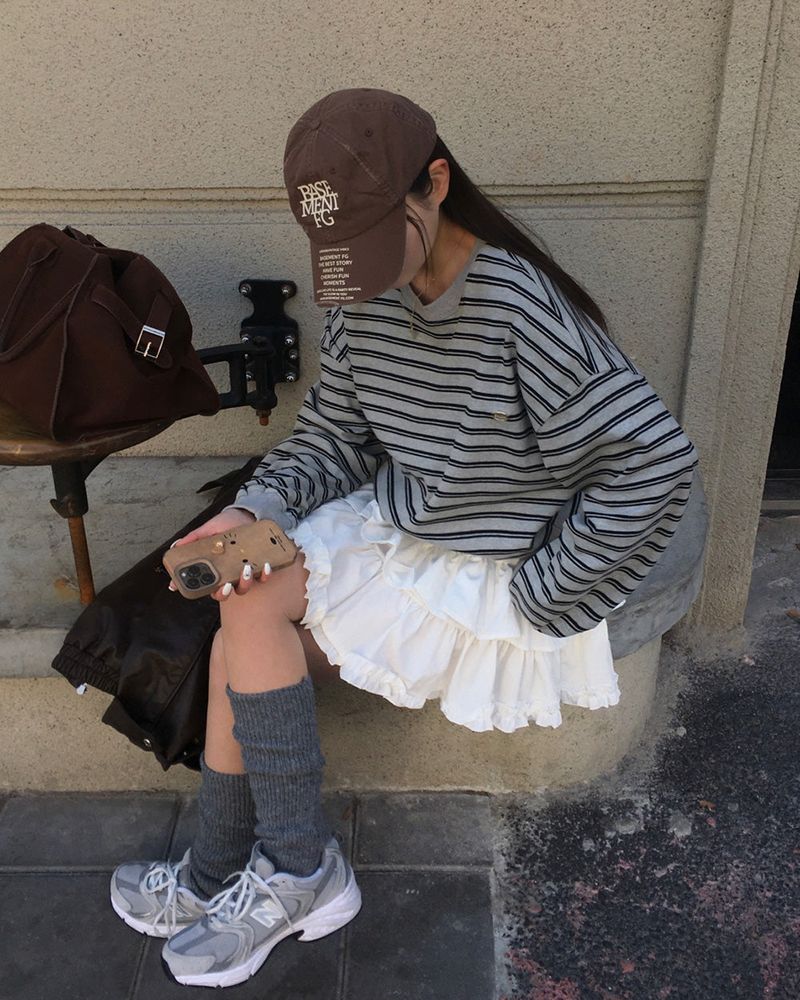 [Bellide made] HATE, STRIPE ROUND TRAINER