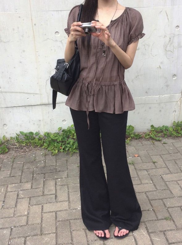Rowe Tencel Cotton Low-Rise Bootcut Pants