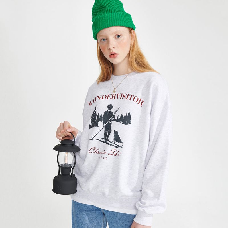 wonder visitor（ワンダービジター）の「Ski sweat-shirt [Light grey]（Tops）」