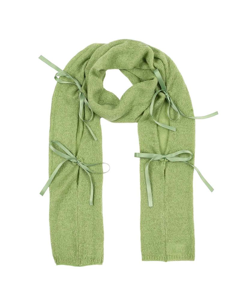 Ribbon Tied Muffler _ GREEN
