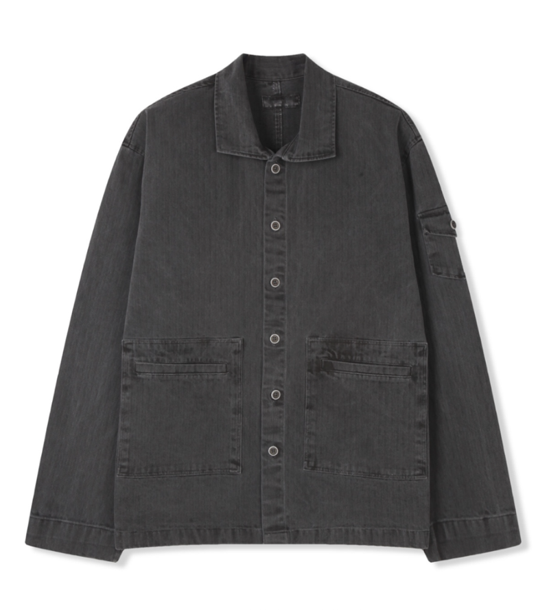 herringbone pigment work jacket