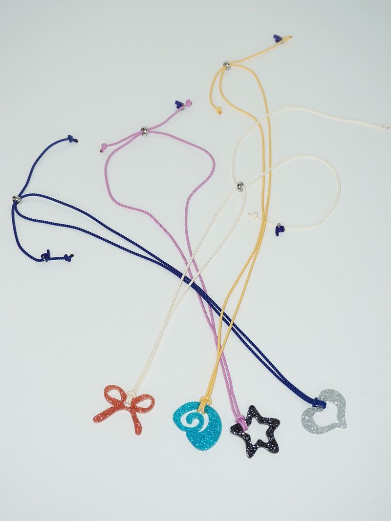 Glitter Necklace-silver/heart