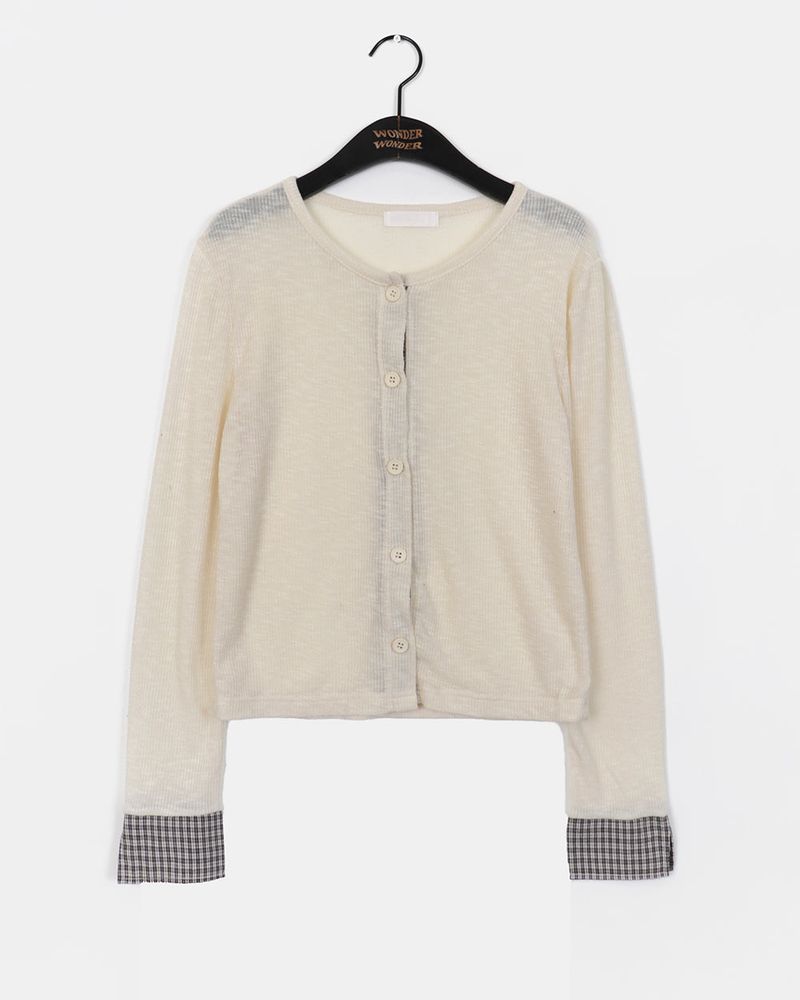 Kens Checkered Slav Cardigan