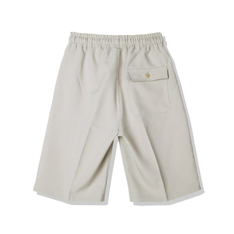 ONE TUCK BERMUDA PANTS BEIGE