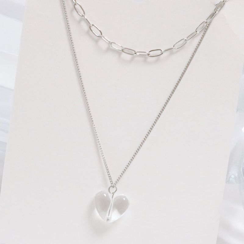 clear mood layered necklace