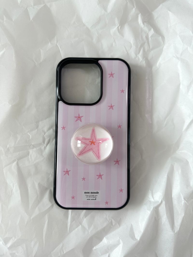 mini pink star phone case