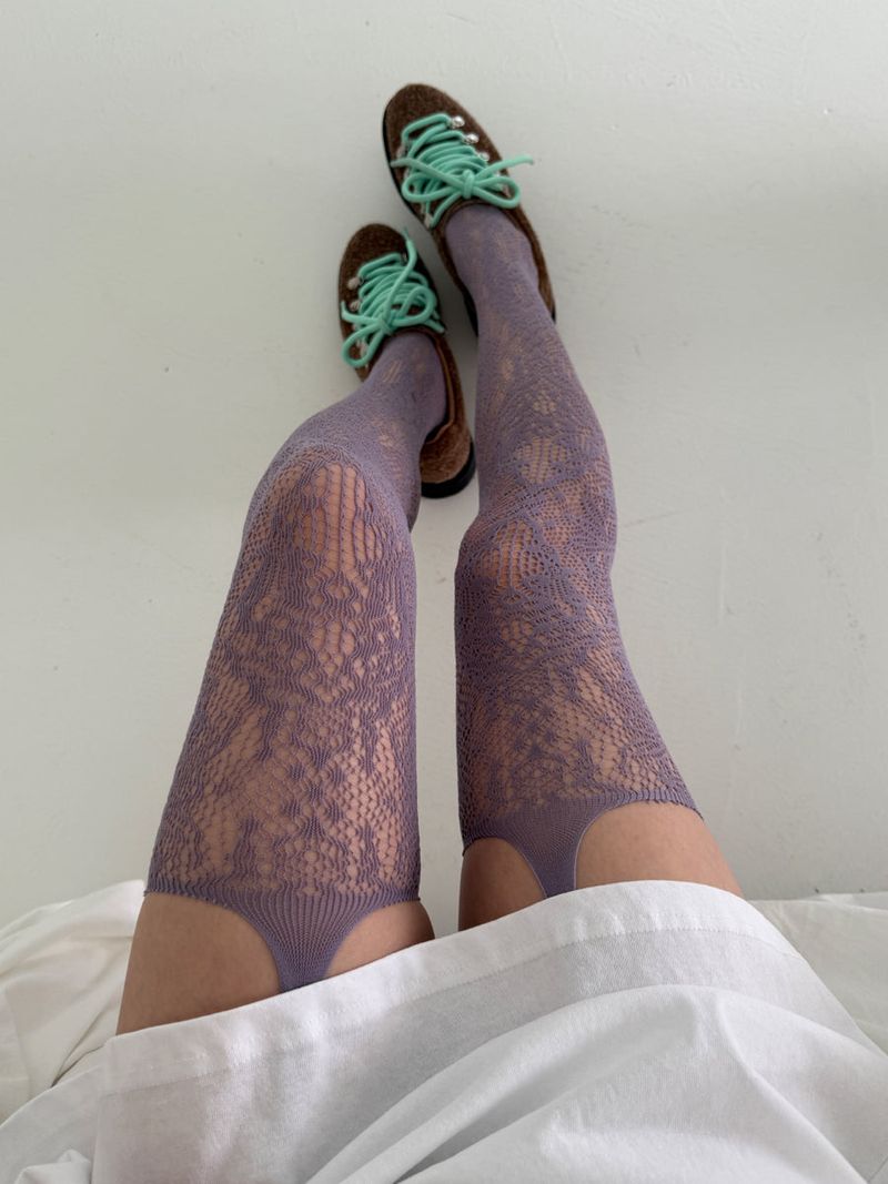 flower garter netting stocking