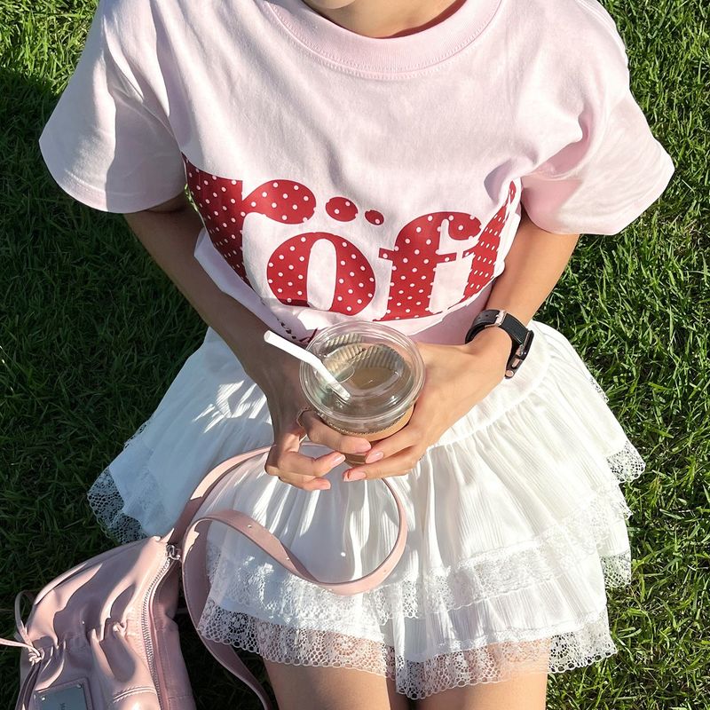 RÖFF TYPE PLAY DOT T-SHIRT [BERRY MILK]