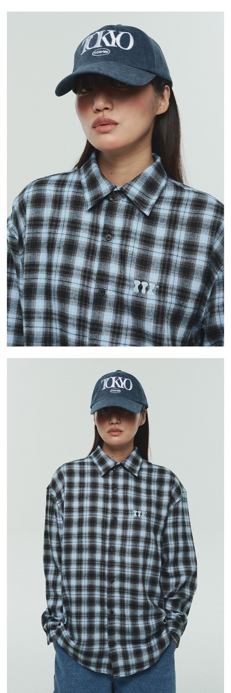 ITZ MINI LOGO CHECK SHIRT - BLUE