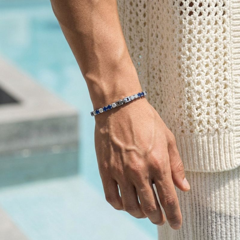 FADE MEET（フェードミート）の「Blue Crystal Tennis Bracelet（Accessories）」