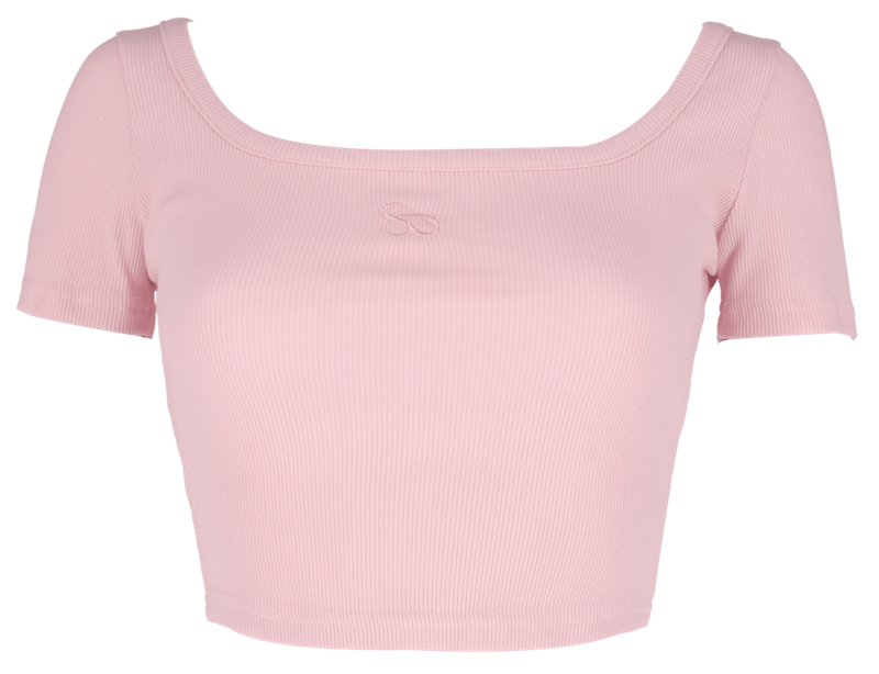  [Seow] Croped logo T-shirts, pink