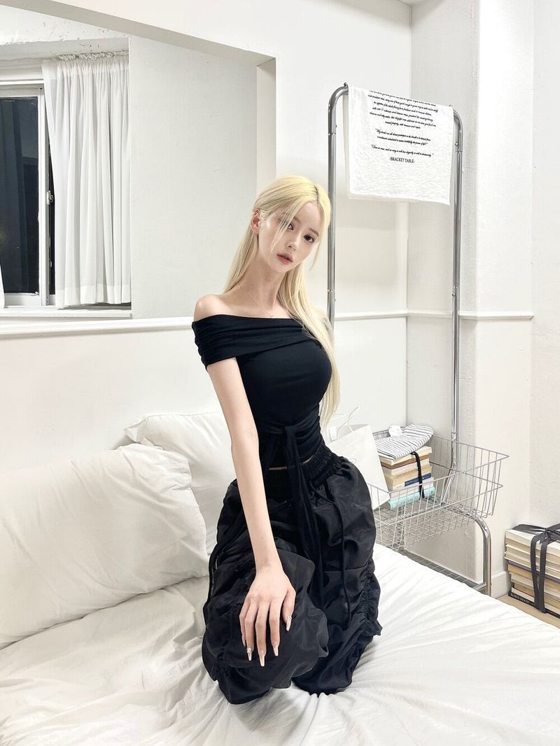 1268. Maxy shirring wide pt (2color)
