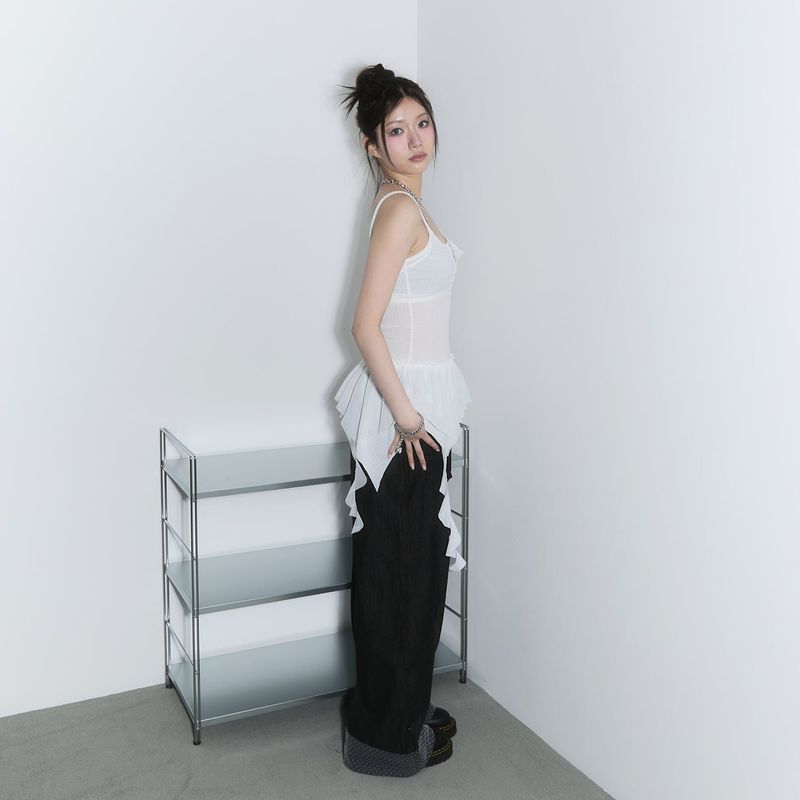 (2nd reorder) frill layered sleeveless - ivory